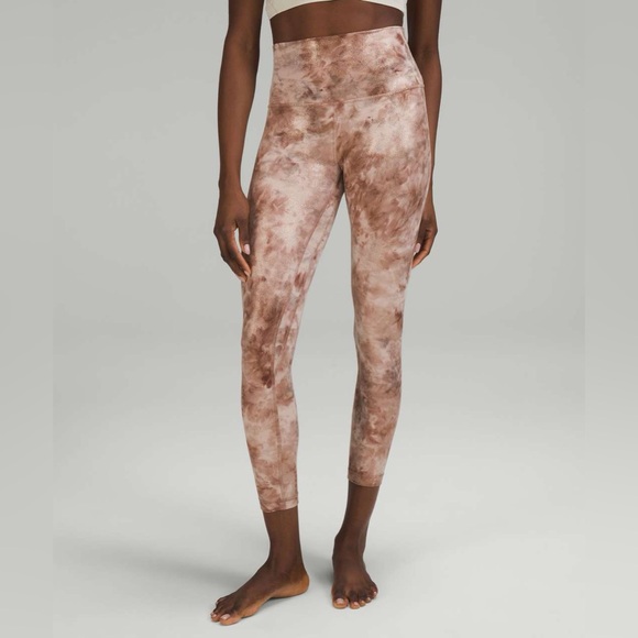 Lululemon Align HR Shine 25” Diamond Dye Misty Shell Cacao Diffuse Dot Foil NEW - Picture 1 of 11